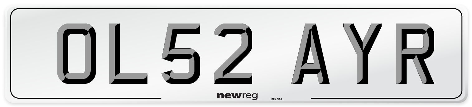 OL52 AYR Number Plate from New Reg